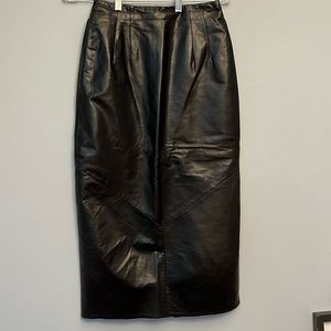Georgetown Leather Black Leather Skirt sz 3/4